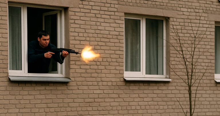 man opens fire